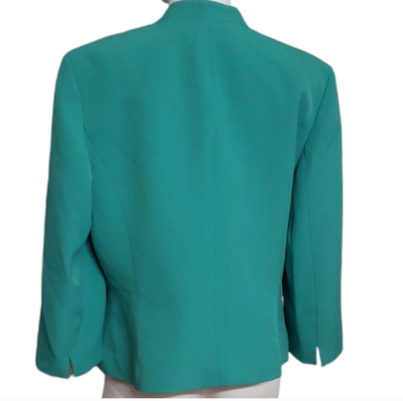 KASPER Green Single Button Blazer Jacket Made In Vietnam Women's Size 10 - Picture 5 of 15